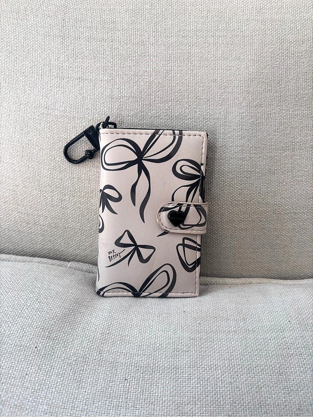 Betsey Johnson Pink & Black Bow Print Wallet